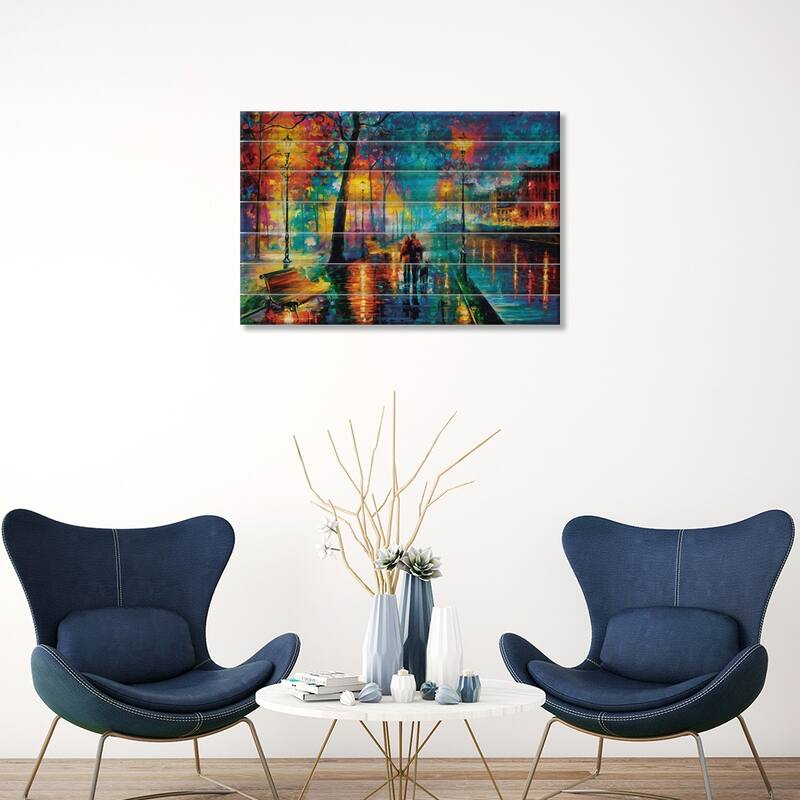 Melody Of The Night Print On Wood by Leonid Afremov - Multi-Color