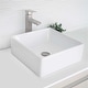 preview thumbnail 1 of 8, STYLISH Porcelain Square 15-inches Top Mounted Ceramic Vessel Bathroom Sink - 15" x 15" x 5.75" 15" x 15" x 5.75" - White