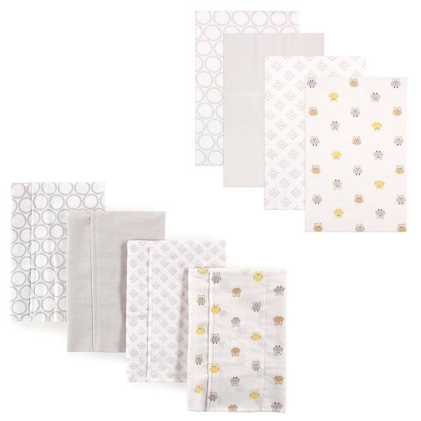 slide 1 of 1, Luvable Friends Unisex Baby Cotton Flannel Burp Cloths and Receiving Blankets, 8-Piece, Owl, One Size - Owl - One Size One Size - Owl