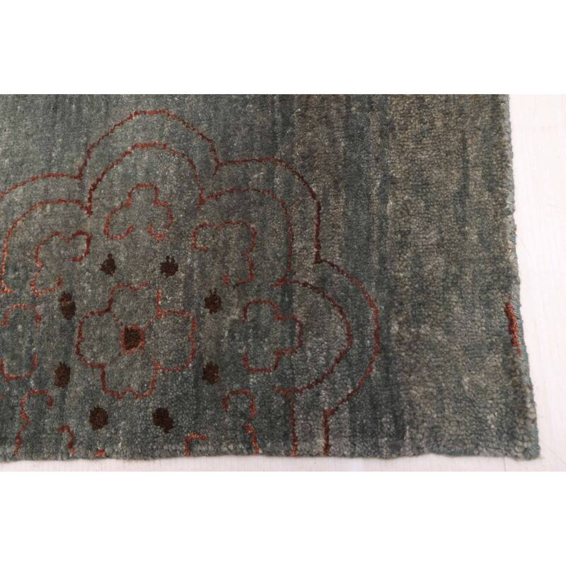 ECARPETGALLERY Hand-knotted Legacy Teal Silk, Wool Rug - 9'6 x 13'3