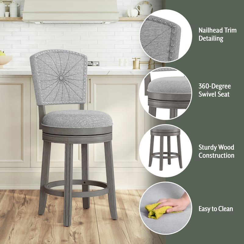 Hillsdale Santa Clara II Swivel Stool, Antique Gray