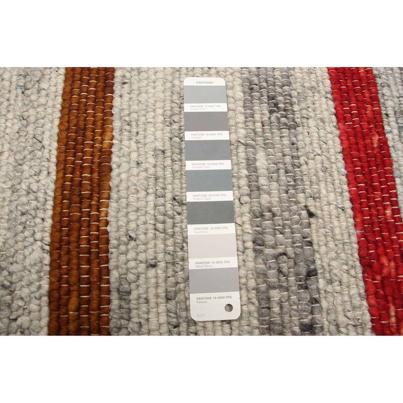 ECARPETGALLERY Braid weave Sienna Grey Wool Rug - 5'1 x 8'1