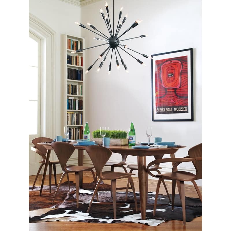 Modern Walnut Satine Dining Chair (Set of 4) - Set of 4 - Walnut