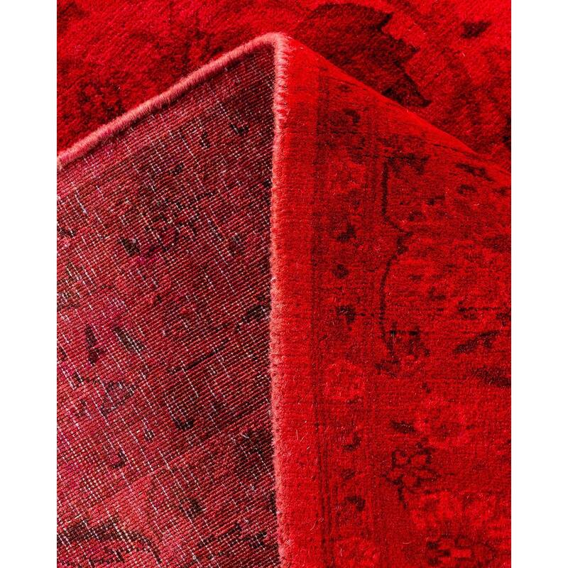 Fine Vibrance, One-of-a-Kind Hand-Knotted Runner Rug - Red, 3' 1" x 5' 2" - 3' 1" x 5' 2"