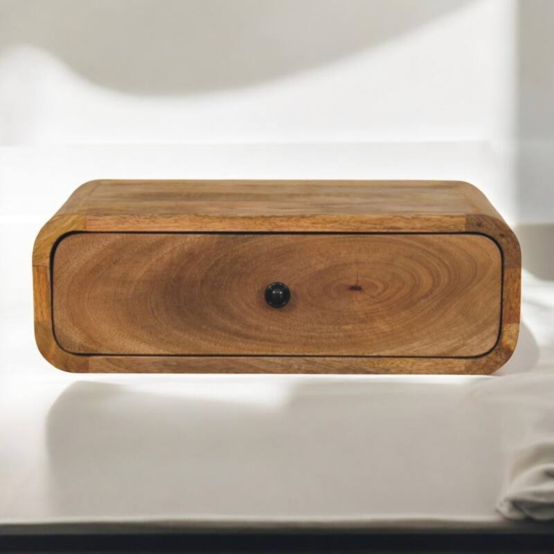 Artisan Furniture Solid Wood Avora Wall-Mounted Oak-ish 1 Drawer Nightstand