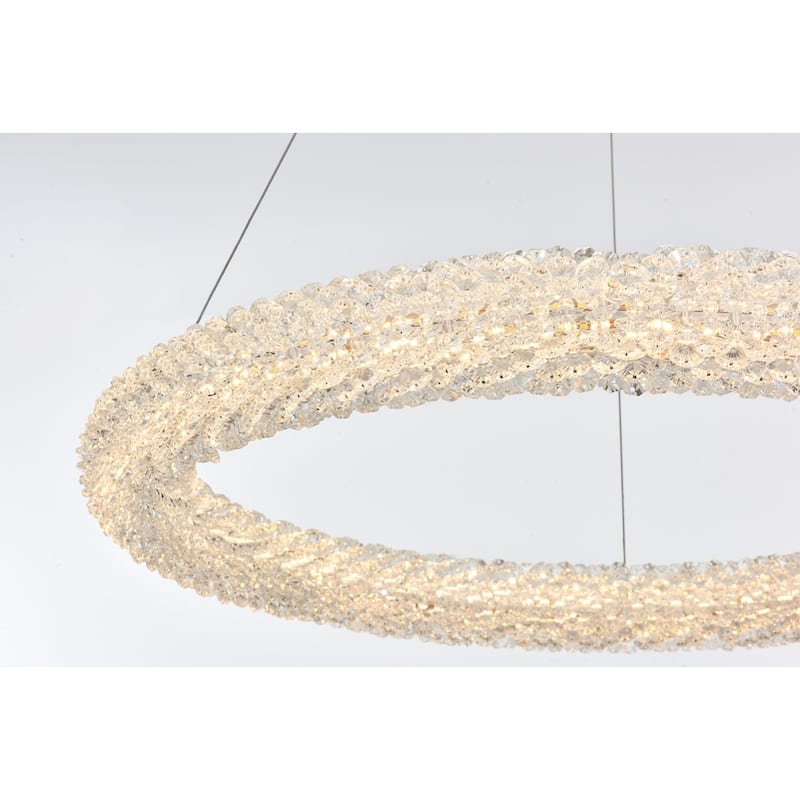 Elegant Lighting 3800D23 Bowen 24" Wide LED Crystal Ring Chandelier -