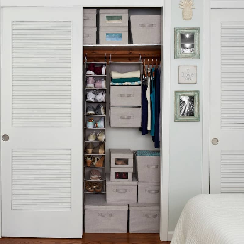 Household Essentials Hanging Shelf Closet Organizer, Canvas