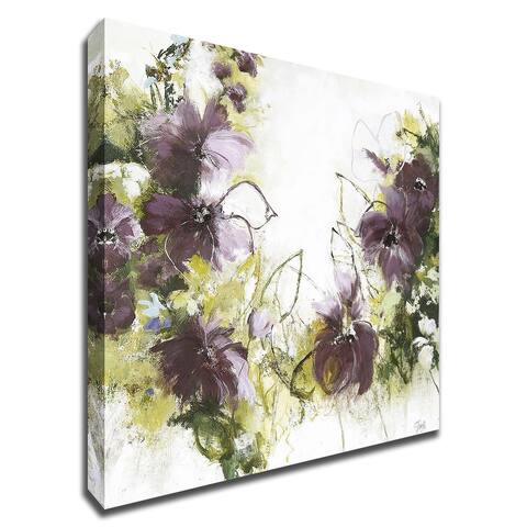 Flower Blush 1 by Design Fabrikken With Hand Painted Brushstrokes, Print on Canvas