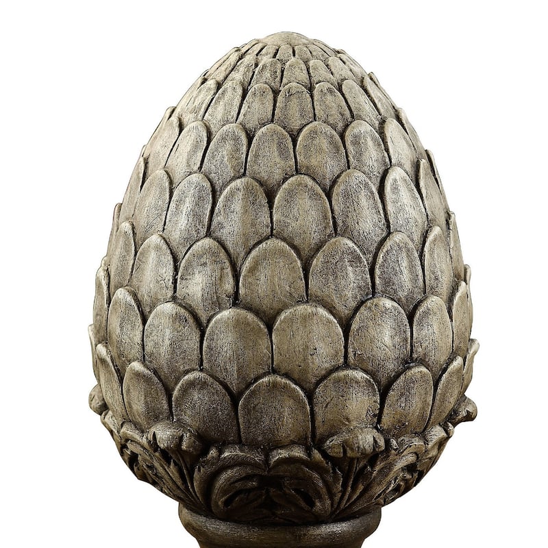 Weathered Brown MgO Artichoke Finial Statue