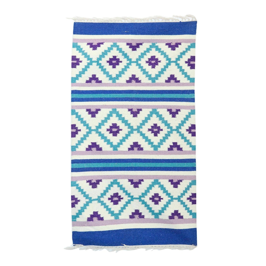 Handmade Cool Grace Cotton area rug (India) - 3'6" x 5'8" Oval