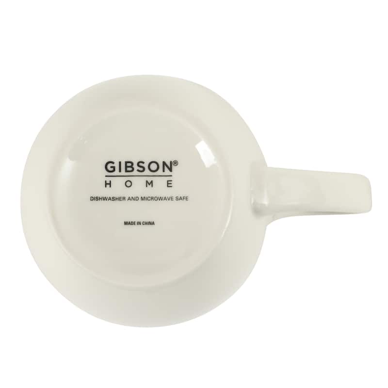 Gibson Home Great Essentials 12 Ounce Porcelain Coffee Mug Set - Cups for Latte, Hot Tea, Cappuccino, Mocha, Espresso, Cocoa