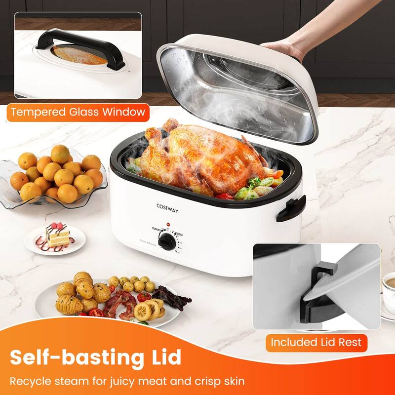 Costway 22 QT Electric Roaster Oven with Visible & Self-Basting Lid, - See Details
