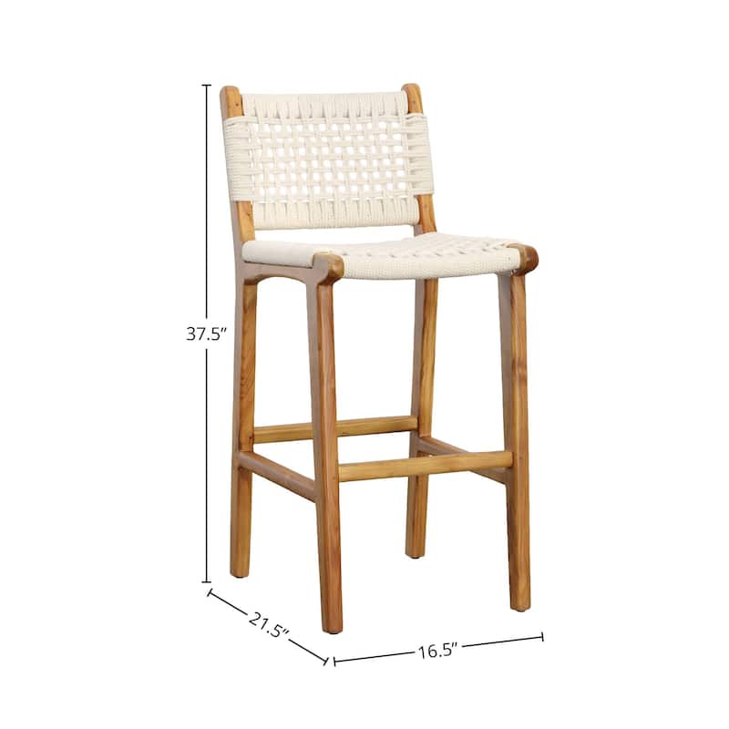 Denise 38" Tall Counter Stool, Natural/ White