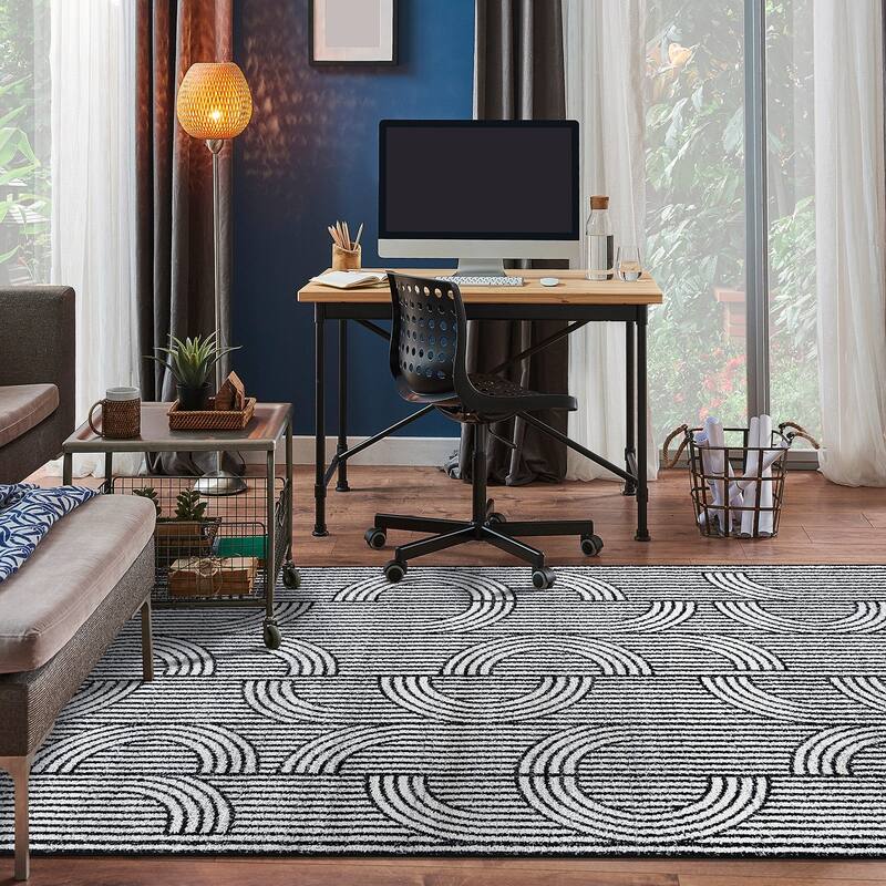 Modern Arch Pattern Stripe Area Rug