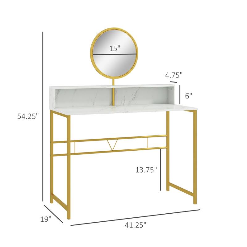 Modern Dressing Table Makeup Table with Mirror Open Storage Top