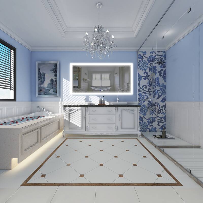 Bathroom Wall Mounted Frameless LED Mirror Super Bright Light With Anti-Fog (Horizontal/Vertical)