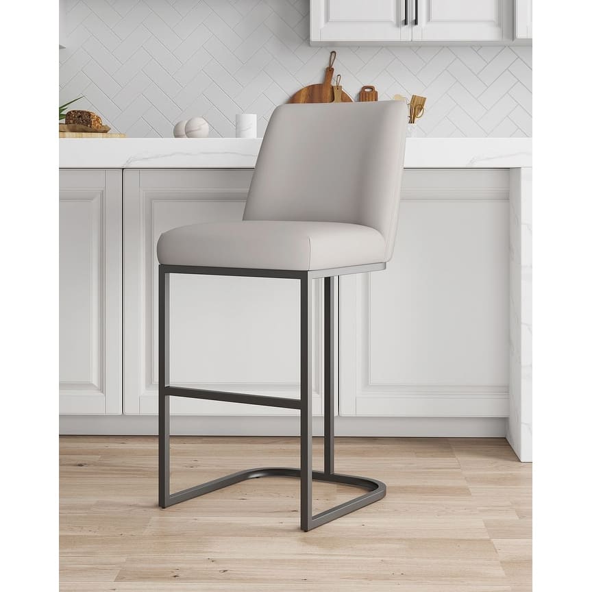 Manhattan Comfort Serena Modern Faux Leather Upholstered Counter Barstool