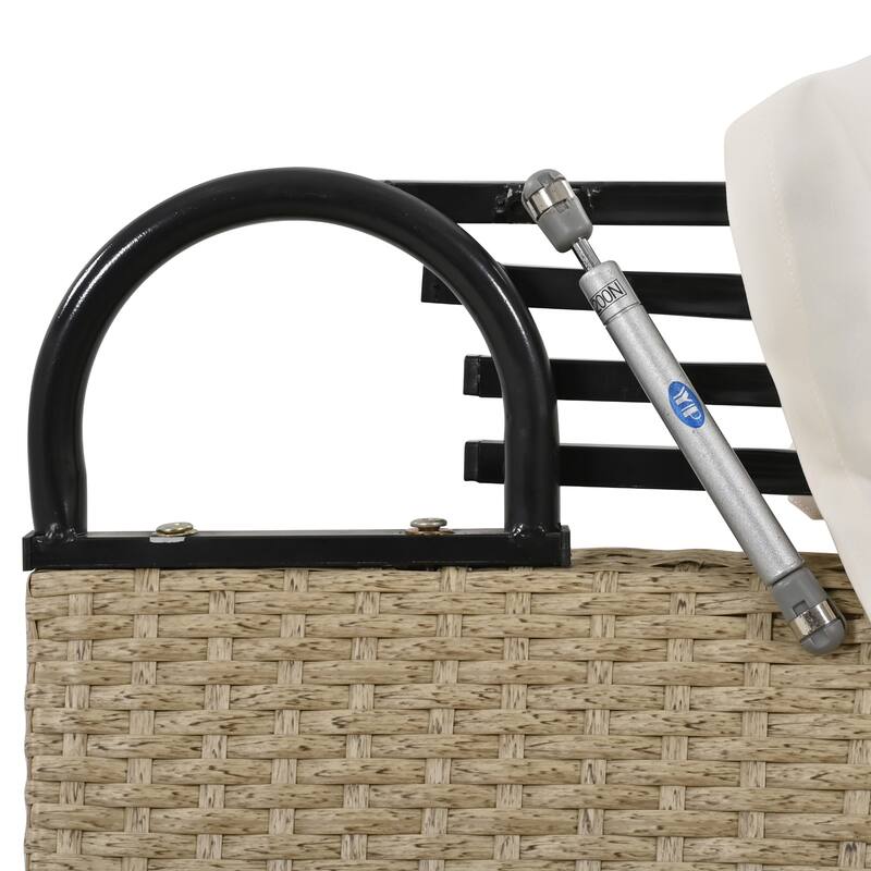 Outdoor Patio Daybed Wicker Rattan Double Daybed