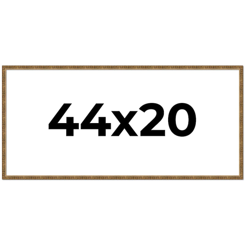44x20 Frame Black Real Wood Picture Frame Kingsley Gold Distressed Photo Frame with UV Acrylic Foam Board Backing &