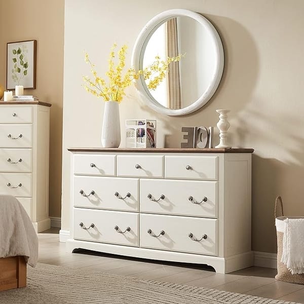 Vintage 7 Drawers Wood Dresser Chests, Rustic Dressers Chset Organizer - On  Sale - Bed Bath & Beyond - 39931579