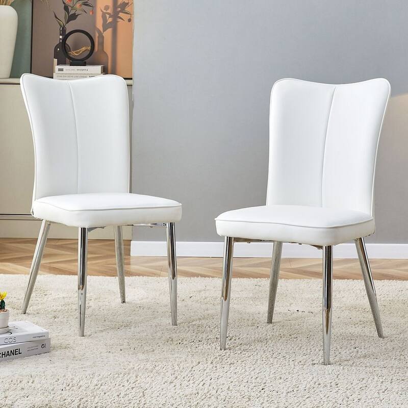 Modern PU Leather Minimalist Dining Chairs Set of 4