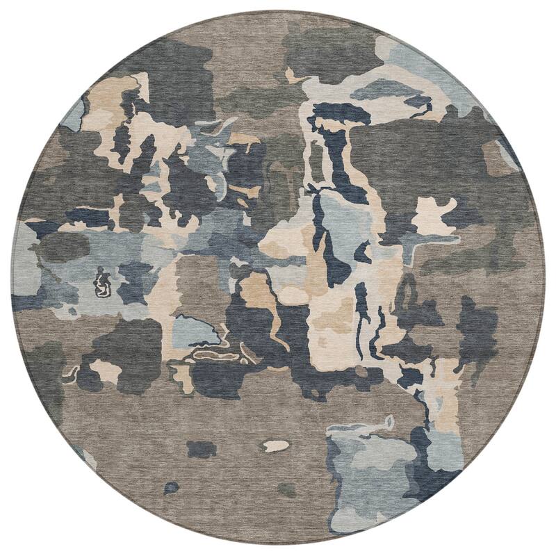Machine Washable Indoor/ Outdoor Abstract Glam Chantille Rug