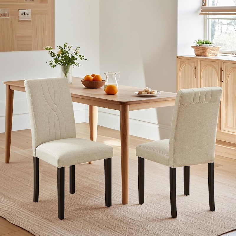 VECELO Upholstered Dining Chairs Set of 2/4/6, Fabric Dining Room Kitchen Side Chair, Parson Dining Chairs