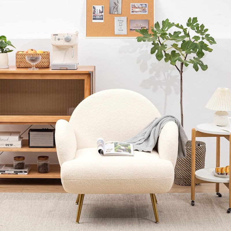 XINMICS Modern Accent Chair Upholstered Armchair for Living Room, Bedroom