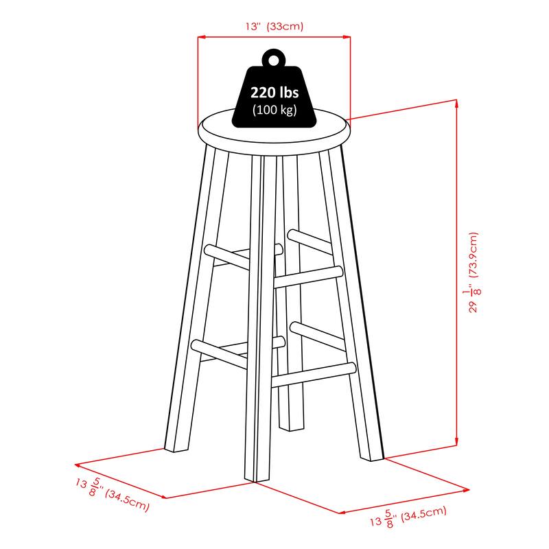 Ivy Bar Stool - 13.6 x 13.6 x 29.1 inches