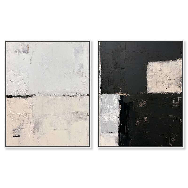 Shattered Symmetry I Canvas Set of 2 by Art Remedy - 16" x 20" - White