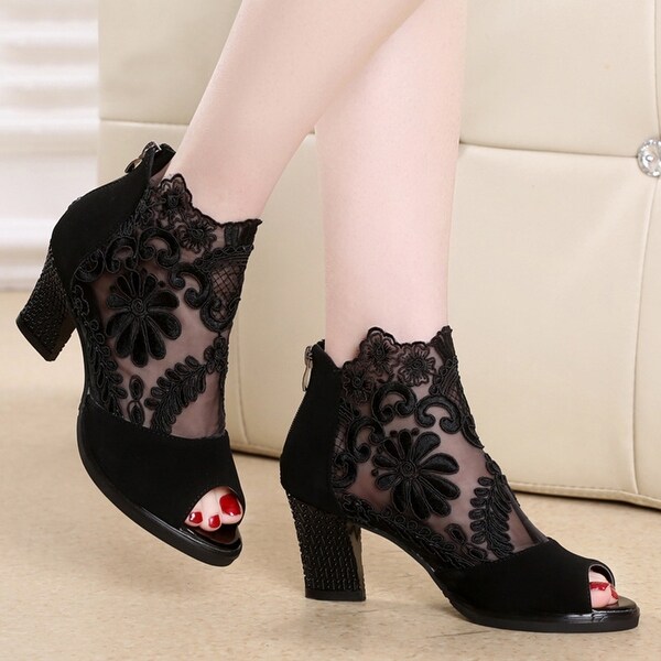 black lace up heels size 11