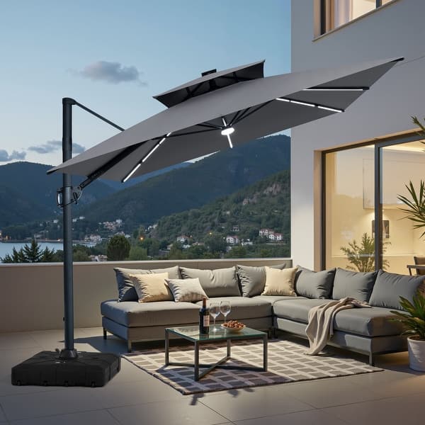 7.5 ft patio umbrella sunbrella Buy the Luna 7.5FT Square Pulley Aluminum Umbrella - Sunbrella Fabric For  Your Beach House | Coastal & Nautical Patio Furniture For Your Deck or Patio