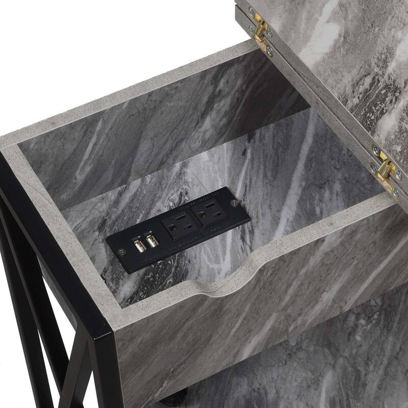 Carbon Loft Ehrlich Flip-top End Table with Charging Station