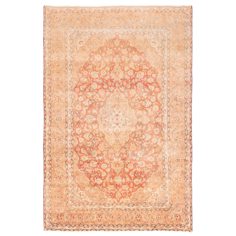 ECARPETGALLERY Hand-knotted Antalya Vintage Light Red Wool Rug - 7'10 x 11'9