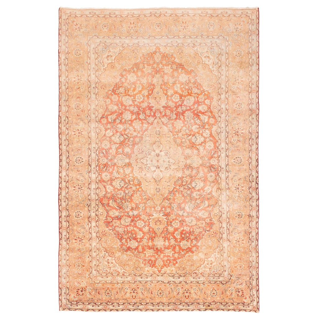 ECARPETGALLERY Hand-knotted Antalya Vintage Light Red Wool Rug - 7'10 x 11'9
