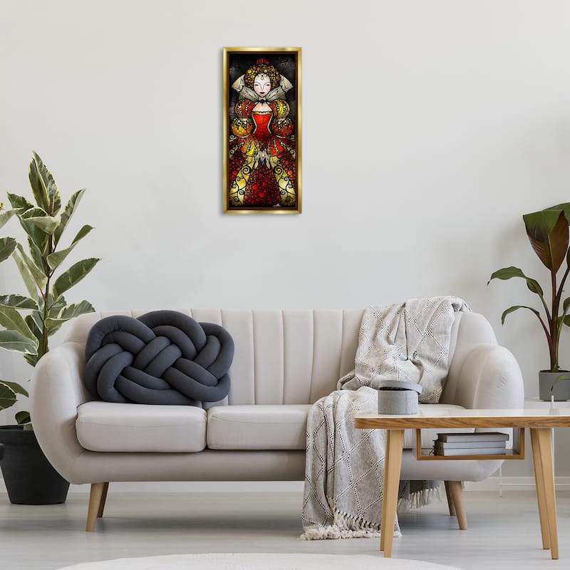 Stupell Royal Elizabeth I Portrait Framed Floater Canvas Wall Art Design By Mandie Manzano