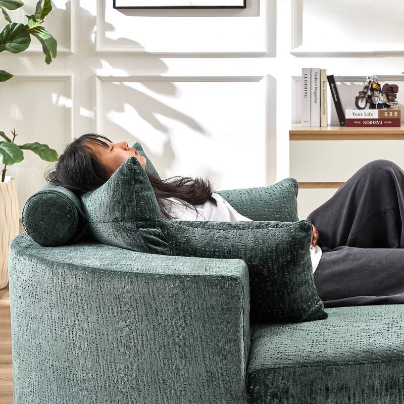 Comfortable Chenille Sponge Sofa for Various Rooms, No Assembly Needed