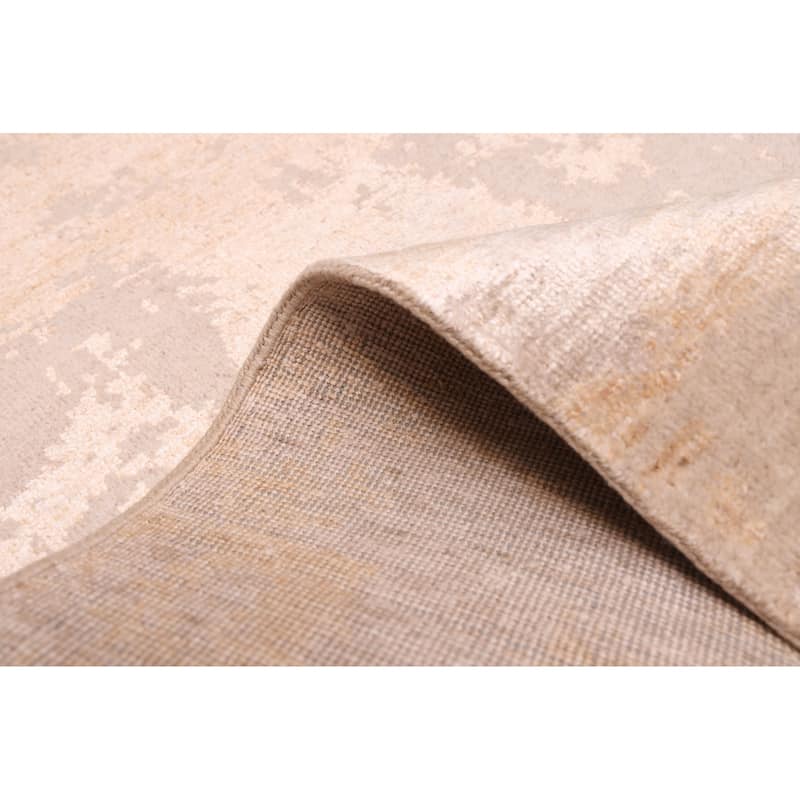 ECARPETGALLERY Hand-knotted Legacy Beige Silk, Wool Rug - 2'6 x 11'5