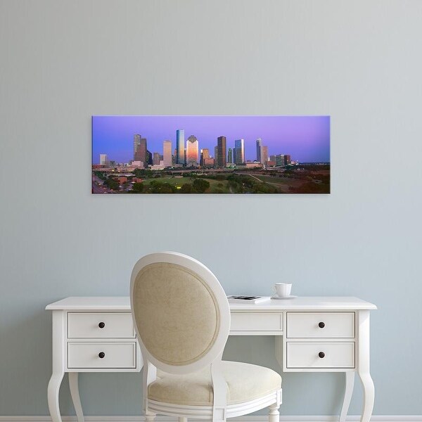 Easy Art Prints Panoramic Images's 'Houston Skyline, Memorial Park, Dusk, Texas' Premium Canvas Art