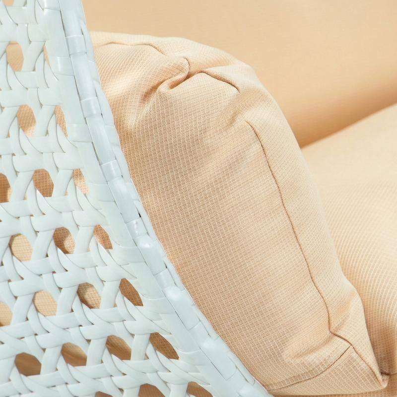 Egg-Shaped Swing Chair with Stand 2-Person Outdoor Patio Swing - Iron Frame & All-Weather Washable Cushions