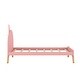 preview thumbnail 14 of 15, Wooden Cute Platform Bed with Curved Headboard, Twin Size Bed with Shelf Behind Headboard