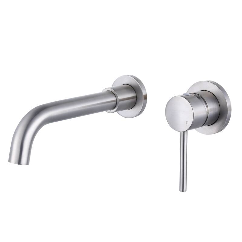 WOWOW Wall Mount Single Handle Bathroom Faucet - Brushed Nickel
