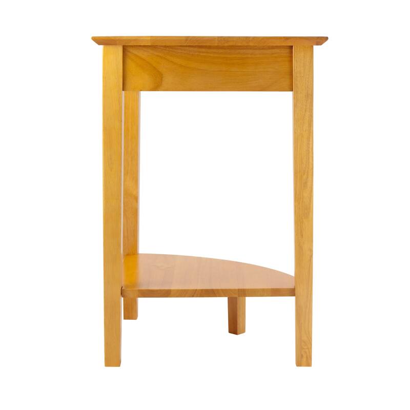 29" Honey Pine Studio Corner Table with Lower Shelf