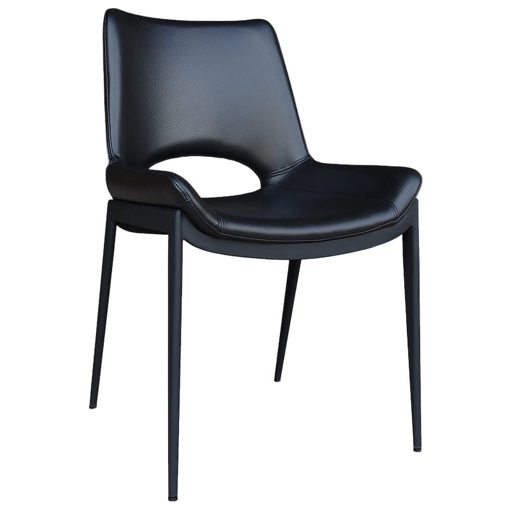 Contemporary Faux Leather and Metal Dining Chair, Set of 6