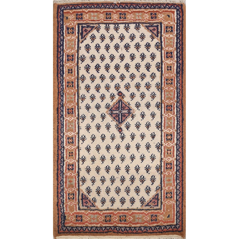 Paisley Botemir Oriental Boteh Area Rug Wool Handmade Carpet - 1'11" x 3'1"