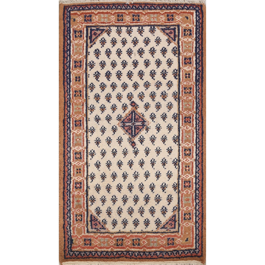 Paisley Botemir Oriental Boteh Area Rug Wool Handmade Carpet - 1'11" x 3'1"