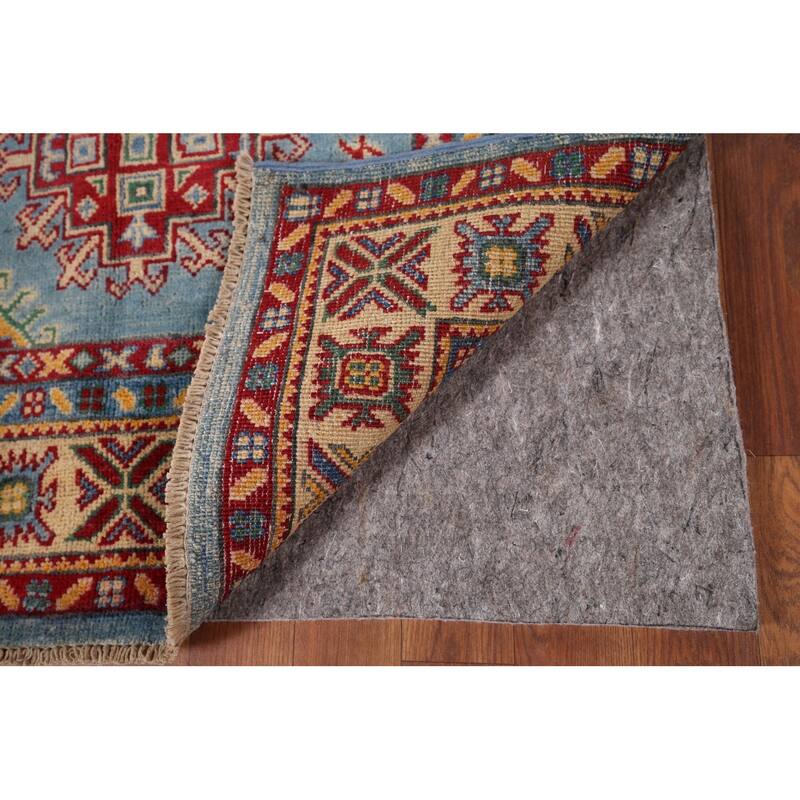 Blue Kazak Oriental Accent Rug Handmade Wool Carpet - 3'4" x 5'0"