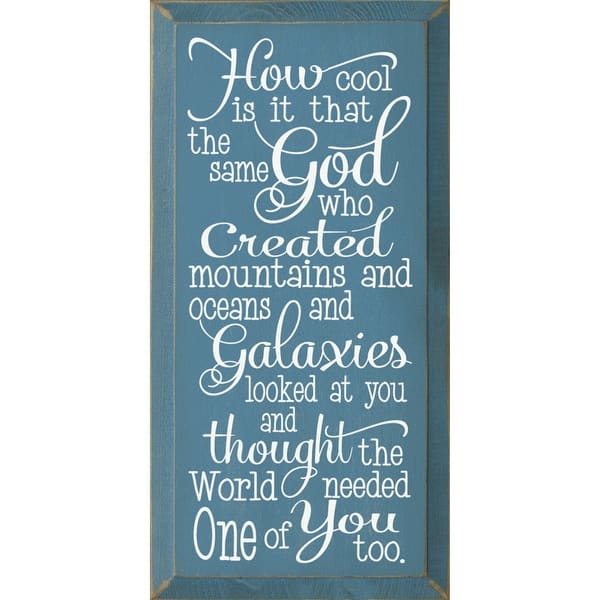 slide 1 of 1, Inspirational Quote Wall Decor – Unique God’s Creation Design - 9x18 Blue-White