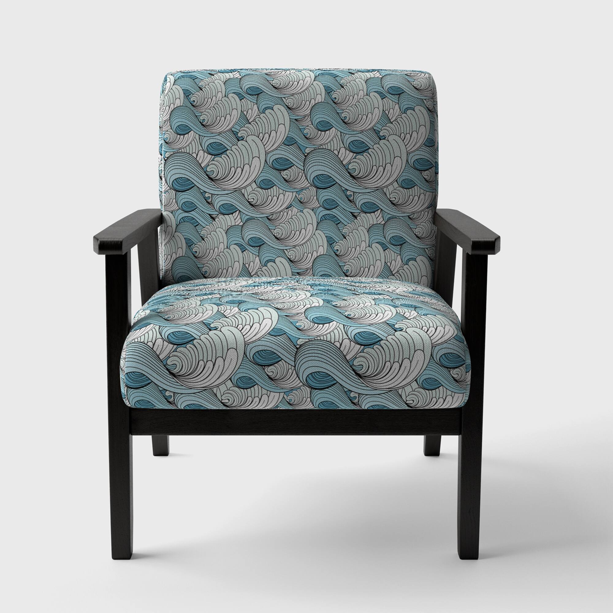 Designart "Great Wave Inspiration" Upholstered Coastal - Picture 7 of 20