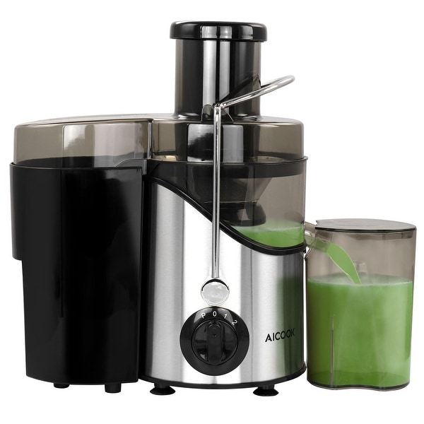 ZOKOP American Standard J02 110V 600W 75MM Large Caliber 600ML Juice Cup 1000ML Slag Cup Double Gear Electric Juicer Stainless Breville Juicers Juice Extractor Cold Press Juicer Steel Black 
